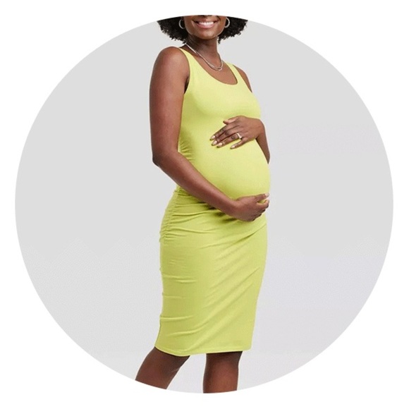 Isabel Maternity Lime Green dress NWT large - Picture 1 of 4